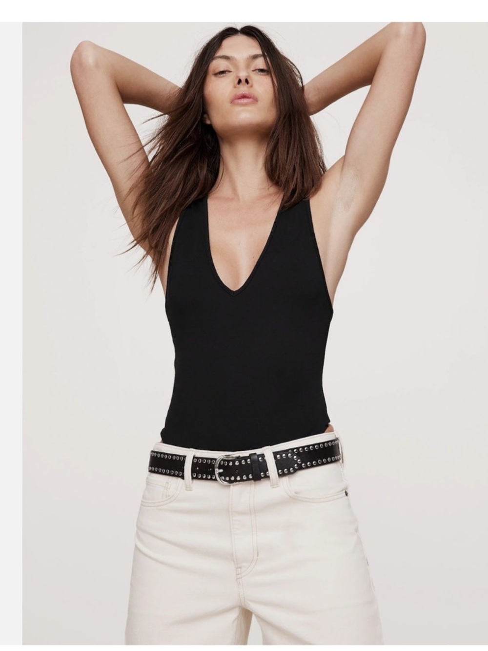 Banana Republic Black Racerback Bodysuit Sz Small
Casual/ dressy